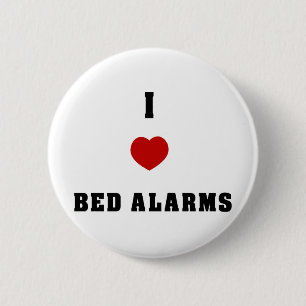 Badge Rond 5 Cm J'aime des alarmes de lit