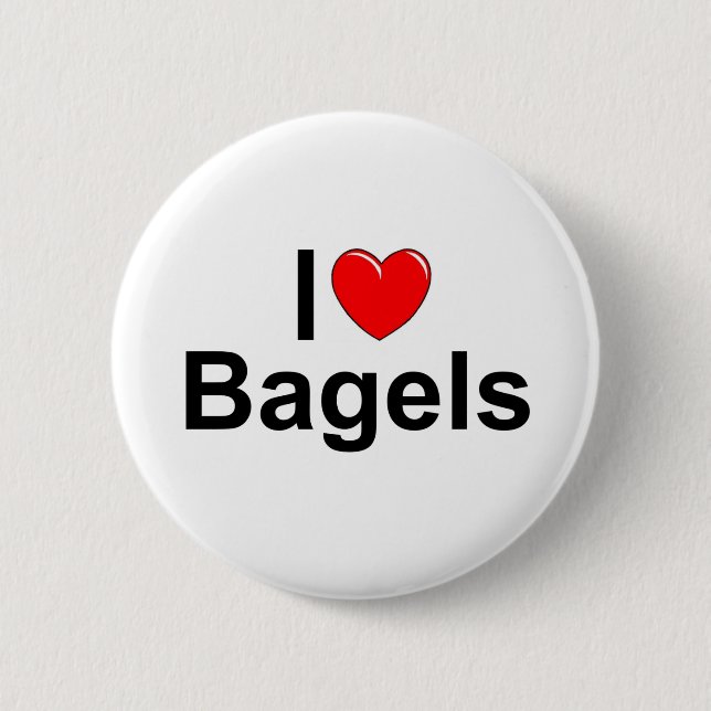 Badge Rond 5 Cm J'aime des bagels (de coeur) (Devant)