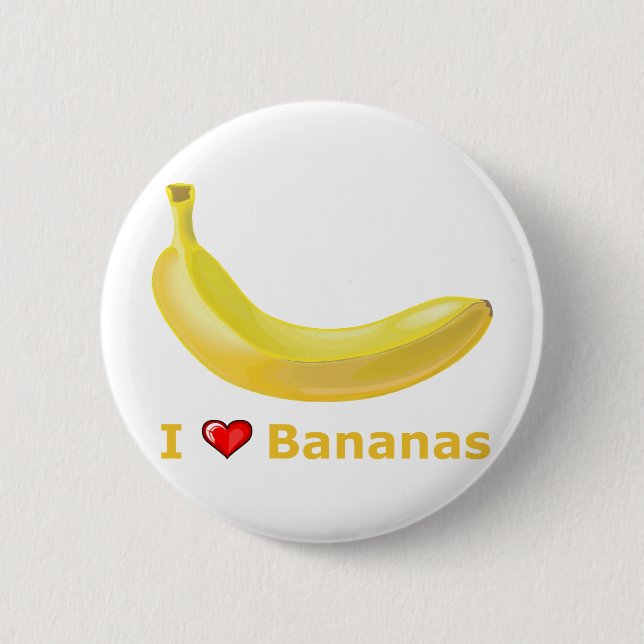 Badge Rond 5 Cm J'aime des bananes (Devant)