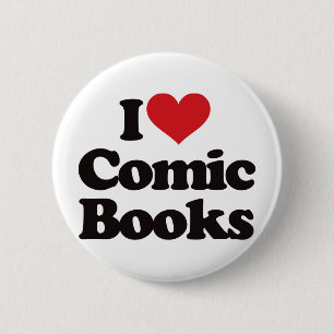 Badge Rond 5 Cm J'aime des bandes dessinées