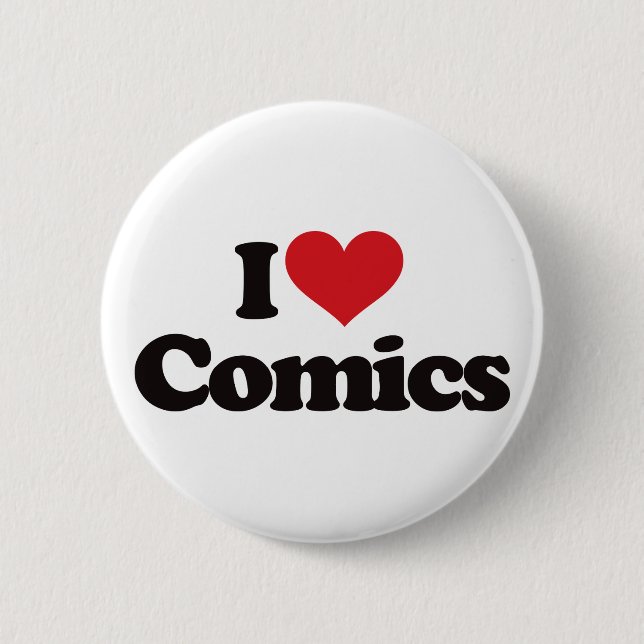 Badge Rond 5 Cm J'aime des bandes dessinées (Devant)