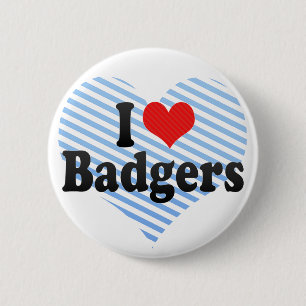 Badge Rond 5 Cm J'aime des blaireaux