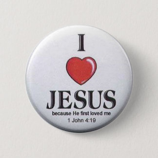 Badge Rond 5 Cm J'aime des boutons de Jésus