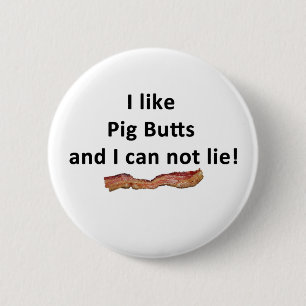 Badge Rond 5 Cm J'aime des bouts de porc et je ne peux pas me