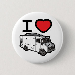 Badge Rond 5 Cm J'aime des camions de nourriture !