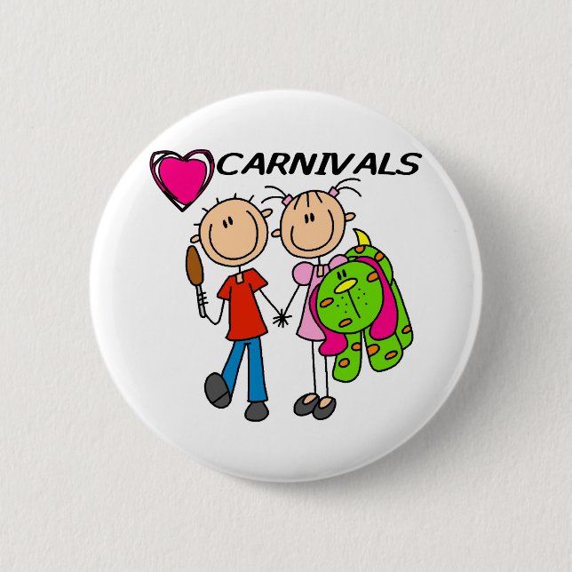 Badge Rond 5 Cm J'aime des carnavals (Devant)