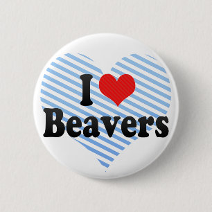 Badge Rond 5 Cm J'aime des castors