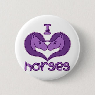 Badge Rond 5 Cm J'aime des chevaux