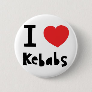 Badge Rond 5 Cm J'aime des chiches-kebabs