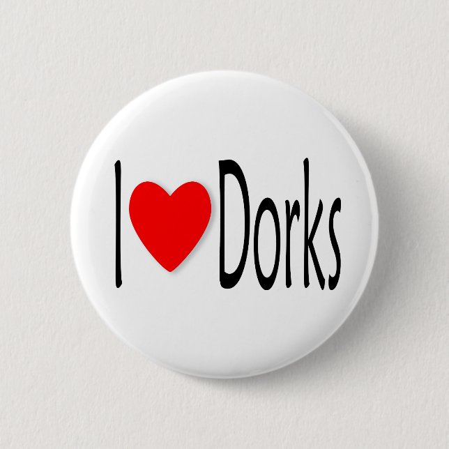 Badge Rond 5 Cm J'aime des Dorks (Devant)