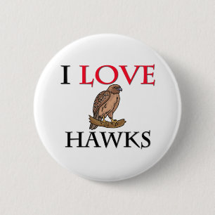 Badge Rond 5 Cm J'aime des faucons