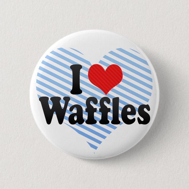 Badge Rond 5 Cm J'aime des gaufres (Devant)