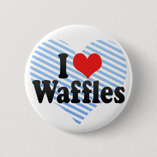 Badge Rond 5 Cm J'aime des gaufres
