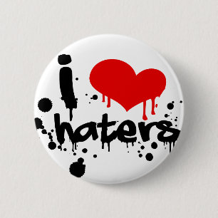 Badge Rond 5 Cm J'aime des haineux