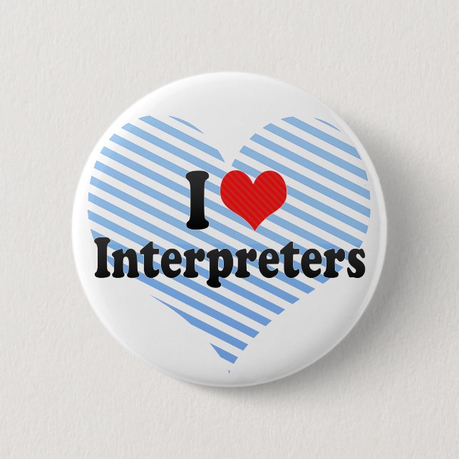 Badge Rond 5 Cm J'aime des interprètes (Devant)