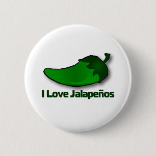 Badge Rond 5 Cm J'aime des Jalapenos