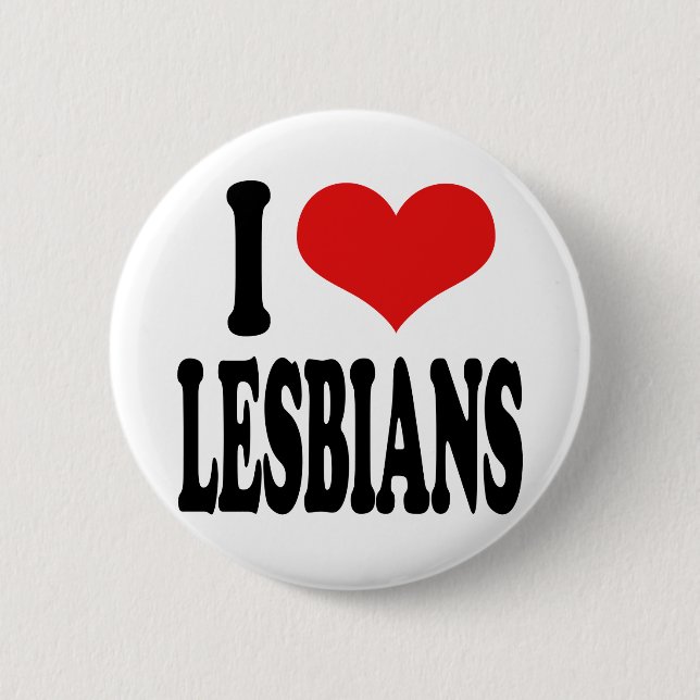 Badge Rond 5 Cm J'aime des lesbiennes (Devant)