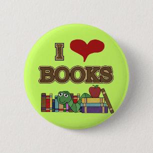 Badge Rond 5 Cm J'aime des livres