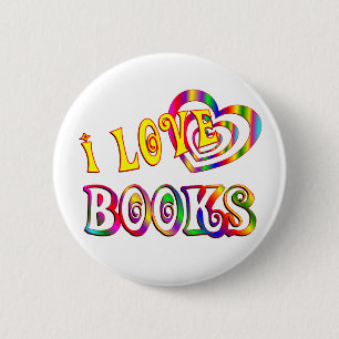 Badge Rond 5 Cm J'aime des livres