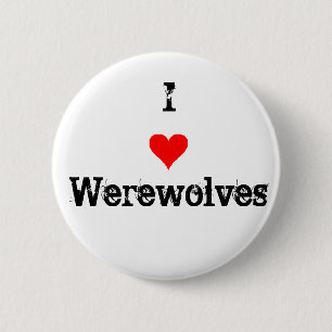 Badge Rond 5 Cm J'aime des loups-garou