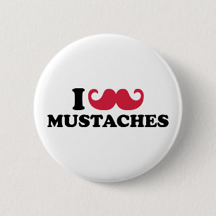 Badge Rond 5 Cm J'aime des moustaches