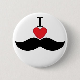 Badge Rond 5 Cm J'aime des moustaches !