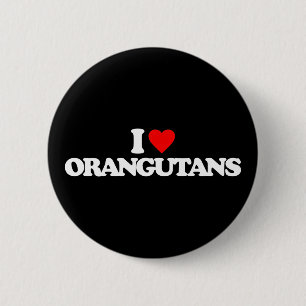 BADGE ROND 5 CM J'AIME DES ORANGS-OUTANS
