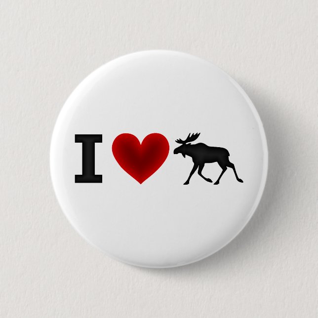 Badge Rond 5 Cm J'aime des orignaux (Devant)