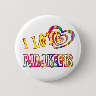 BADGE ROND 5 CM J'AIME DES PERRUCHES