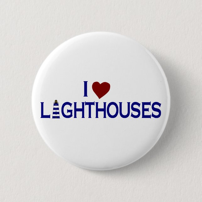 Badge Rond 5 Cm J'aime des phares (Devant)