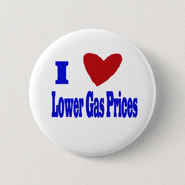 Badge Rond 5 Cm j'aime des prix du gaz inférieurs (Devant)