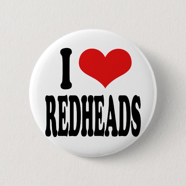 Badge Rond 5 Cm J'aime des roux (Devant)