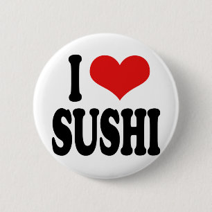 Badge Rond 5 Cm J'aime des sushi