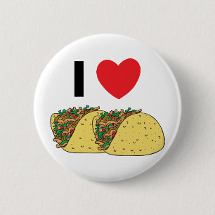 Badge Rond 5 Cm J'aime des tacos