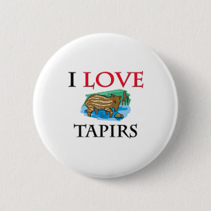 Badge Rond 5 Cm J'aime des tapirs