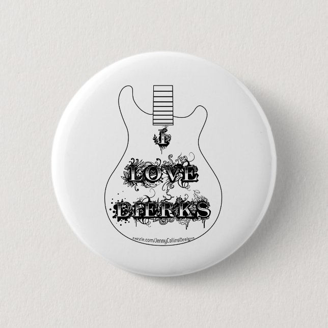 Badge Rond 5 Cm J'aime Dierks (la guitare) (Devant)