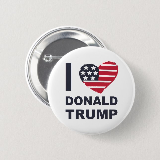 Badge Rond 5 Cm J'aime Donald Trump (Devant & derrière)