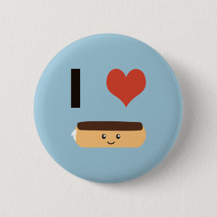 Badge Rond 5 Cm J'aime Eclair