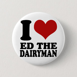 Badge Rond 5 Cm J'aime Ed le bouton de laitier