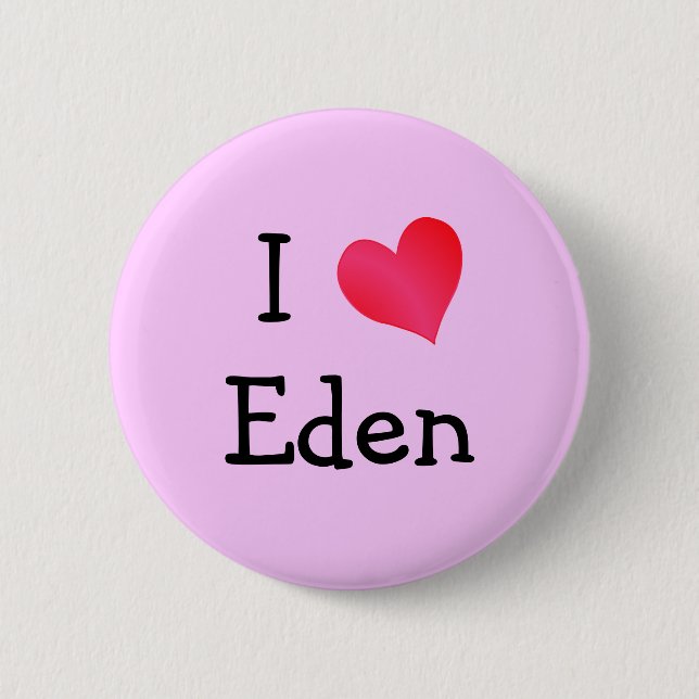 Badge Rond 5 Cm J'aime Eden (Devant)