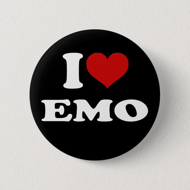 Badge Rond 5 Cm J'aime Emo (Devant)