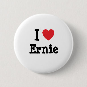 Badge Rond 5 Cm J'aime Ernie coeur personnalisé