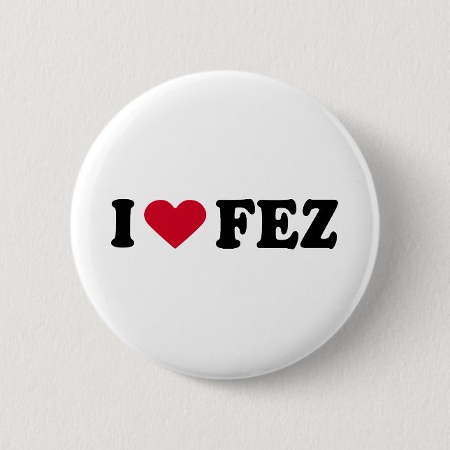BADGE ROND 5 CM J'AIME FEZ (Devant)