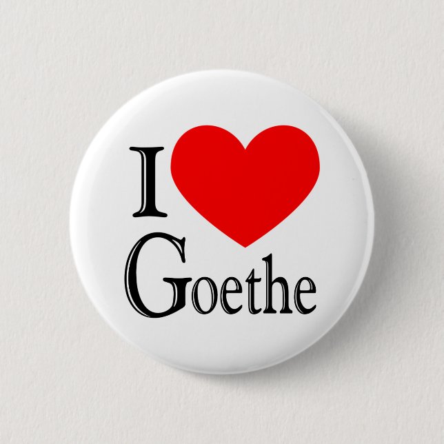 Badge Rond 5 Cm J'aime Goethe (Devant)