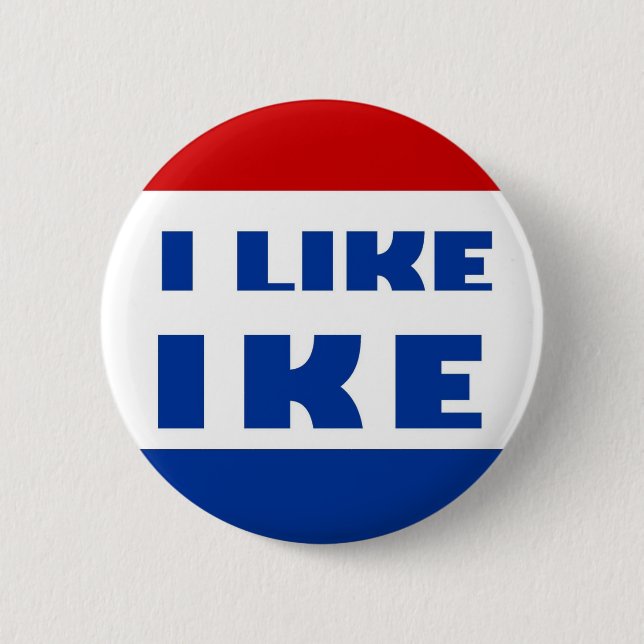 Badge Rond 5 Cm J'Aime Ike (Devant)