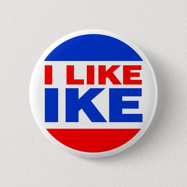 Badge Rond 5 Cm J'Aime Ike (Devant)