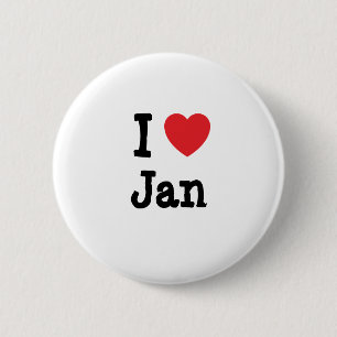 Badge Rond 5 Cm J'aime Jan heart T-Shirt