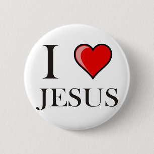 Badge Rond 5 Cm J'aime Jésus