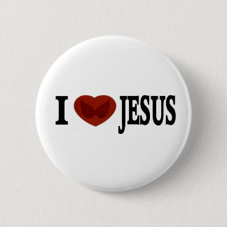 BADGE ROND 5 CM J'AIME JÉSUS BOUTON