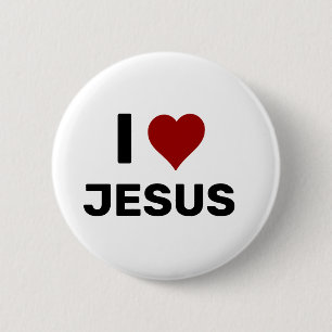 Badge Rond 5 Cm J'aime JésusJ'aime le bouton Jésus